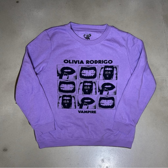 Vampire Olivia Rodrigo Tour Merch Purple Crewneck  Graphic Print Sweatshirt XL - Picture 6 of 7